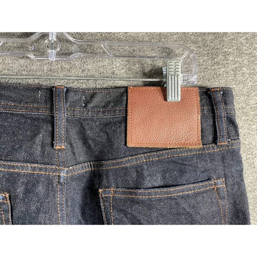 The Unbranded Brand UB222 Tapered Jeans Mens 32x32 Indigo Stretch Raw Selvedge - Picture 11 of 16